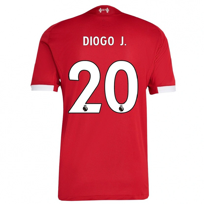 Danxenメンズディオゴ・ジョッタ#20レッド ホワイトホームシャツ2025/26ジャージーユニフォーム