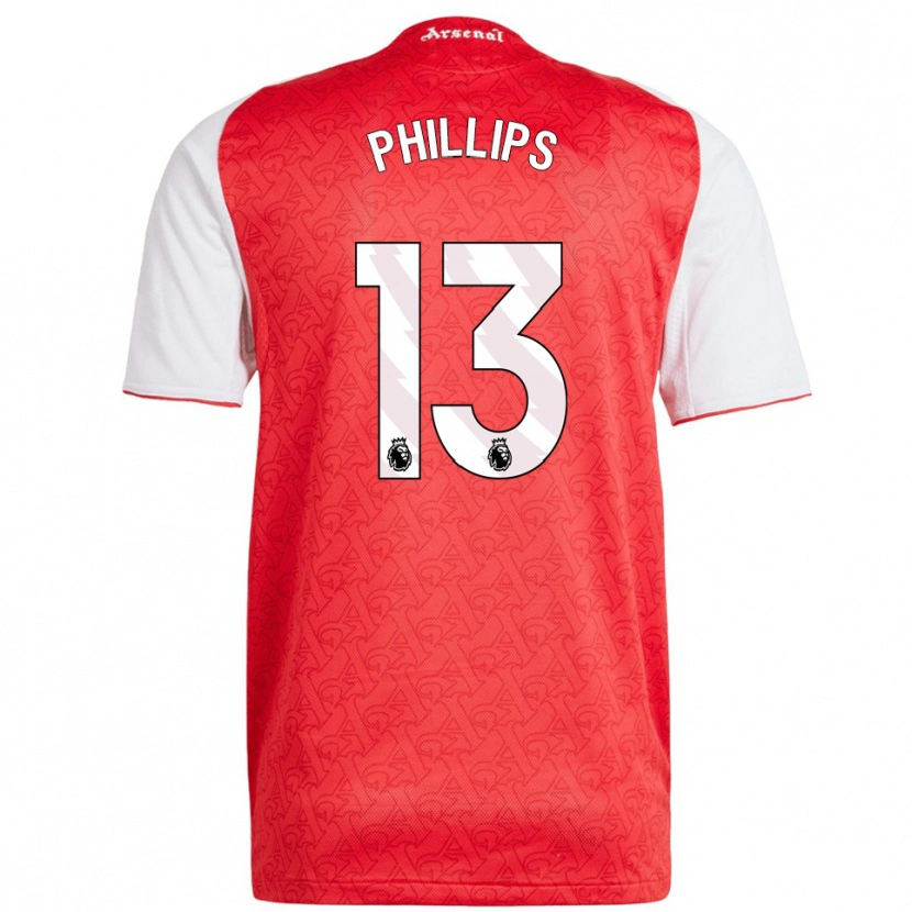 DanxenメンズCharlie Phillips#13レッド ホワイトホームシャツ2025/26ジャージーユニフォーム