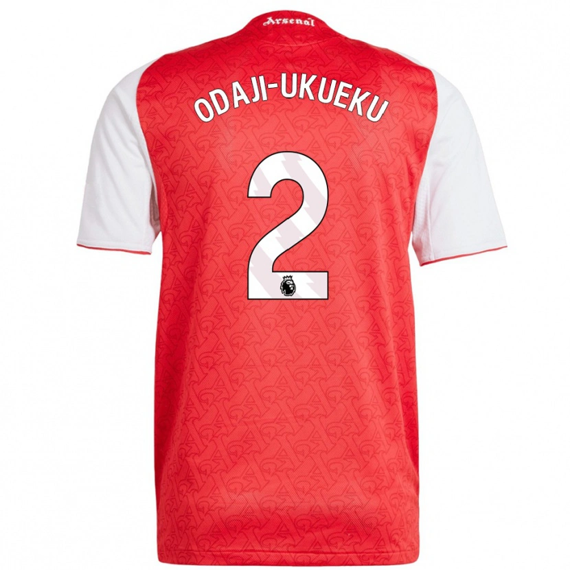 DanxenメンズTheo Odaji-Ukueku#2レッド ホワイトホームシャツ2025/26ジャージーユニフォーム