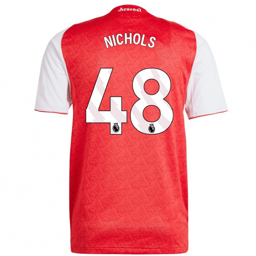Danxenメンズジョッシュ・ニコルズ#48レッド ホワイトホームシャツ2025/26ジャージーユニフォーム