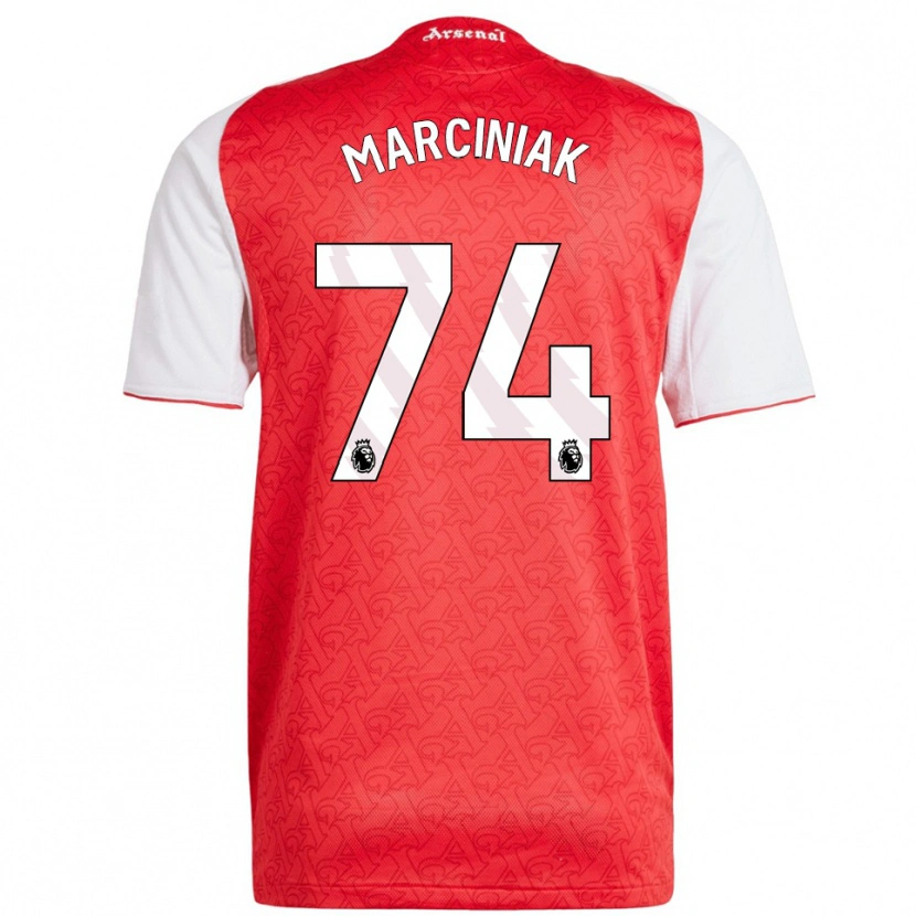 DanxenメンズAlex Marciniak#74レッド ホワイトホームシャツ2025/26ジャージーユニフォーム