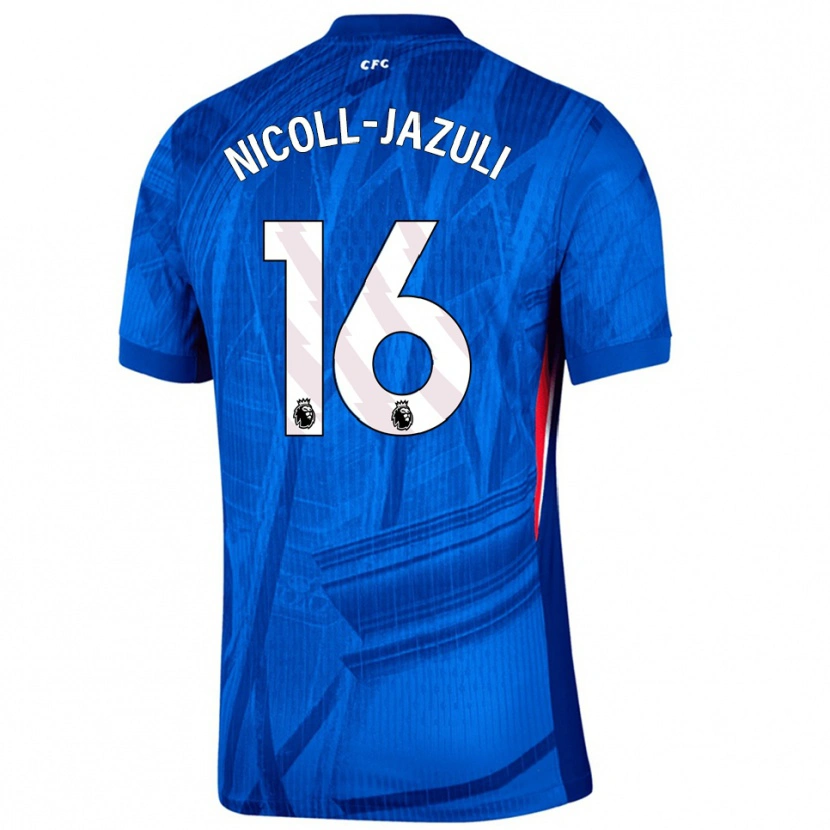 DanxenメンズMahdi Nicoll-Jazuli#16ブルー ホワイトホームシャツ2025/26ジャージーユニフォーム
