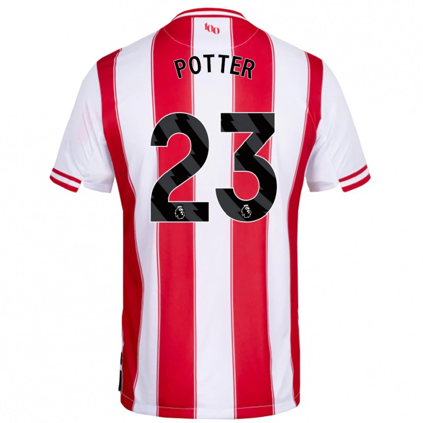 DanxenメンズLucy Potter#23レッド ホワイトホームシャツ2025/26ジャージーユニフォーム
