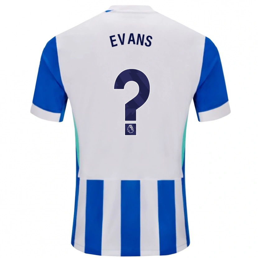 DanxenメンズJake Evans#0ブルー ホワイトホームシャツ2025/26ジャージーユニフォーム