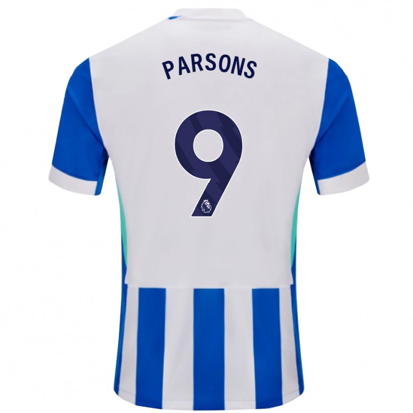 DanxenメンズJacob Parsons#9ブルー ホワイトホームシャツ2025/26ジャージーユニフォーム