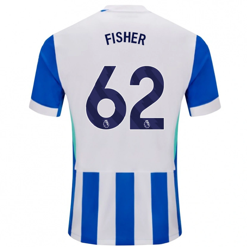 DanxenメンズHugo Fisher#62ブルー ホワイトホームシャツ2025/26ジャージーユニフォーム