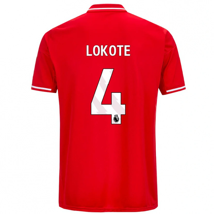 DanxenメンズEleazar Lokote#4レッド ホワイトホームシャツ2025/26ジャージーユニフォーム