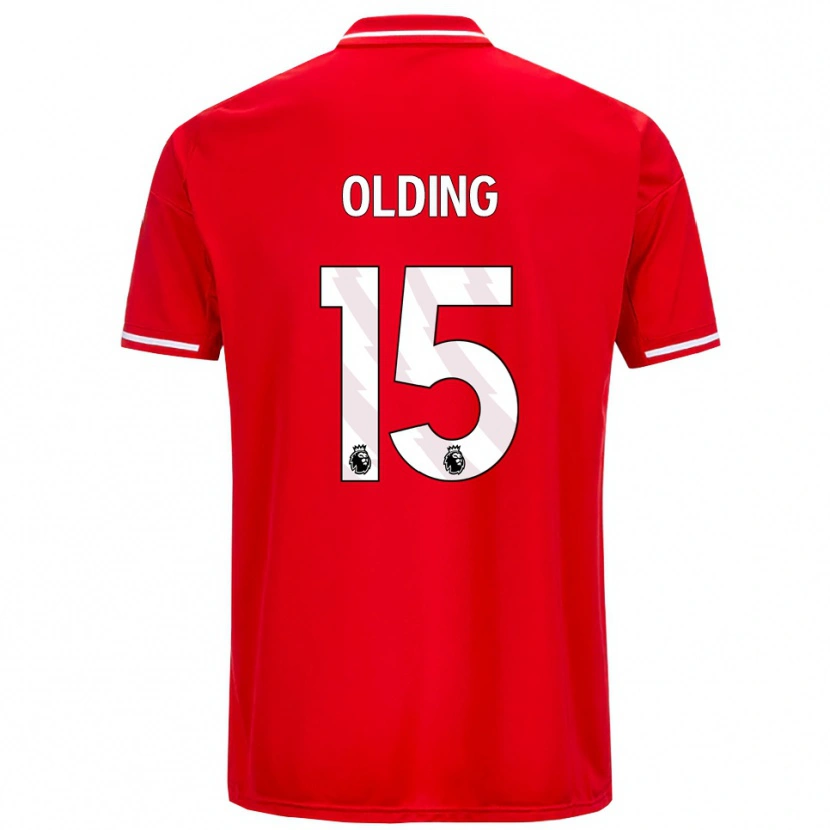 DanxenメンズHollie Olding#15レッド ホワイトホームシャツ2025/26ジャージーユニフォーム