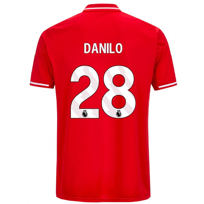 Danxenメンズダニーロ・ルイス・ダ・シウバ#28レッド ホワイトホームシャツ2025/26ジャージーユニフォーム