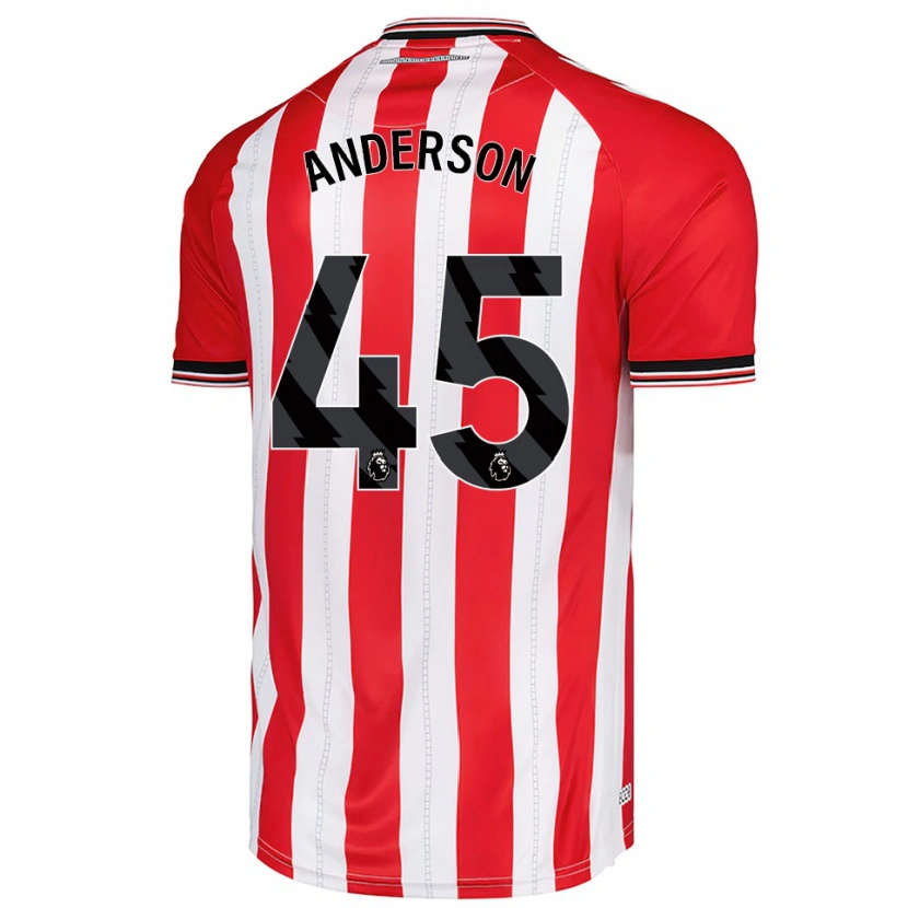 DanxenメンズJoe Anderson#45レッド ホワイトホームシャツ2025/26ジャージーユニフォーム