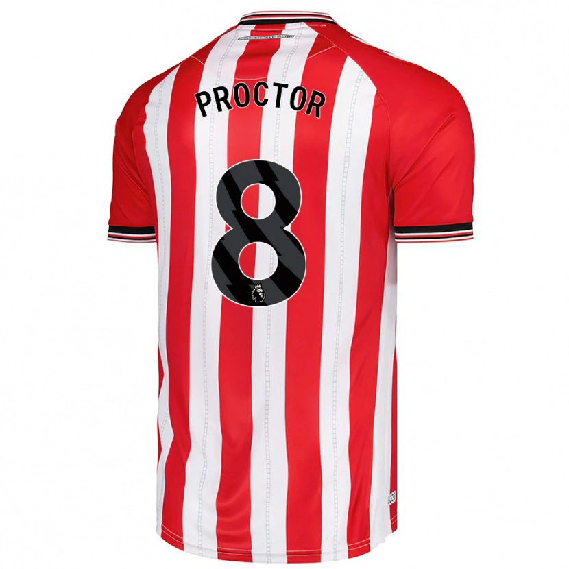 DanxenメンズTom Proctor#8レッド ホワイトホームシャツ2025/26ジャージーユニフォーム