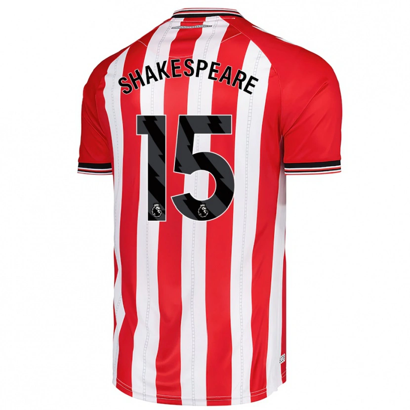 DanxenメンズCaleb Shakespeare#15レッド ホワイトホームシャツ2025/26ジャージーユニフォーム