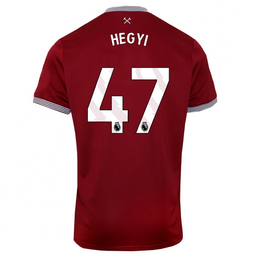 DanxenメンズKrisztián Hegyi#47バーガンディ ホワイトホームシャツ2025/26ジャージーユニフォーム