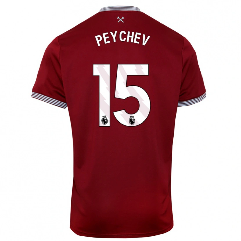 DanxenメンズMartin Peychev#15バーガンディ ホワイトホームシャツ2025/26ジャージーユニフォーム
