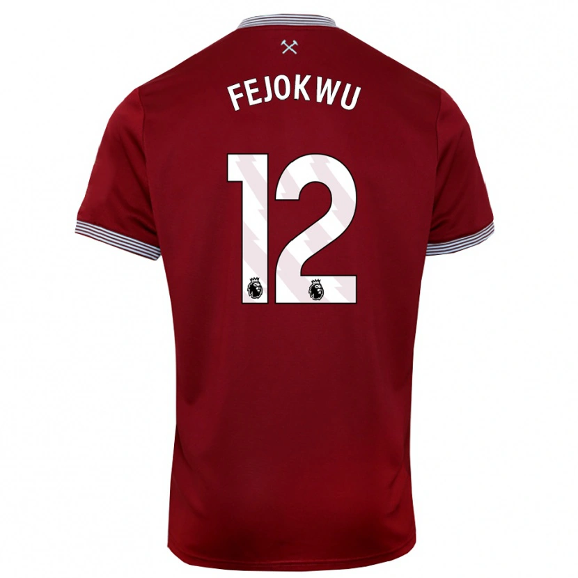 DanxenメンズEmmanuel Fejokwu#12バーガンディ ホワイトホームシャツ2025/26ジャージーユニフォーム