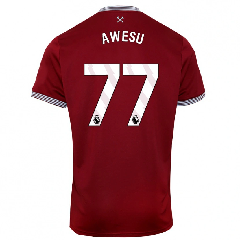 DanxenメンズLanre Awesu#77バーガンディ ホワイトホームシャツ2025/26ジャージーユニフォーム