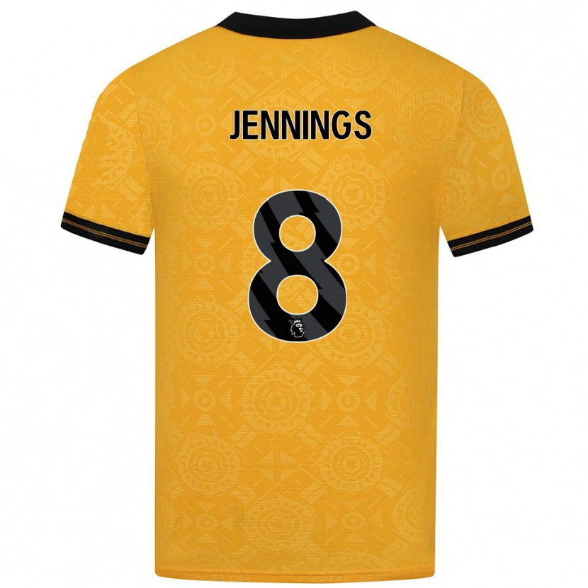 DanxenメンズShannie Jennings#8イエロー ブラックホームシャツ2025/26ジャージーユニフォーム