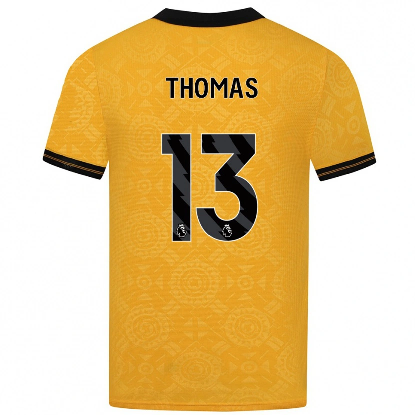 DanxenメンズBec Thomas#13イエロー ブラックホームシャツ2025/26ジャージーユニフォーム