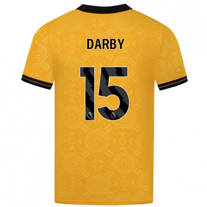 DanxenメンズKelly Darby#15イエロー ブラックホームシャツ2025/26ジャージーユニフォーム