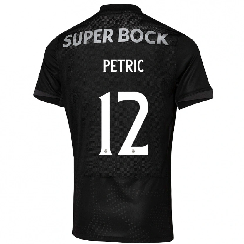 DanxenメンズLuka Petric#12ブラック ホワイトアウェイシャツ2025/26ジャージーユニフォーム