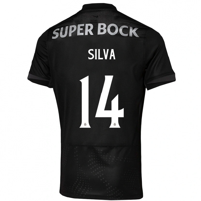 DanxenメンズGuilherme Silva#14ブラック ホワイトアウェイシャツ2025/26ジャージーユニフォーム