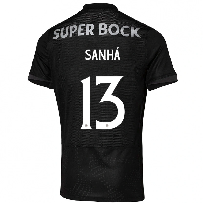 DanxenメンズMicael Sanhá#13ブラック ホワイトアウェイシャツ2025/26ジャージーユニフォーム