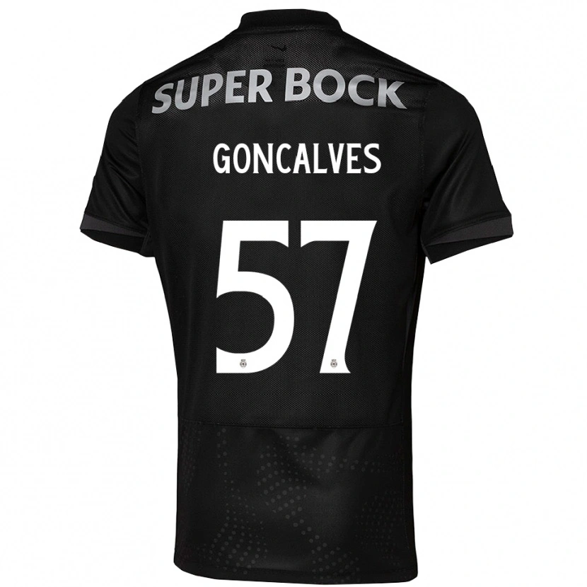 DanxenメンズInês Gonçalves#57ブラック ホワイトアウェイシャツ2025/26ジャージーユニフォーム