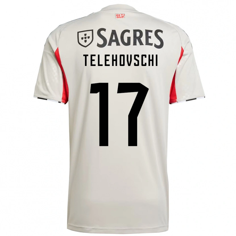 DanxenメンズDinis Telehovschi#17オフホワイト レッドアウェイシャツ2025/26ジャージーユニフォーム