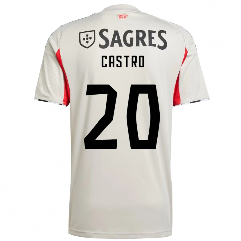 DanxenメンズGuilherme Castro#20オフホワイト レッドアウェイシャツ2025/26ジャージーユニフォーム