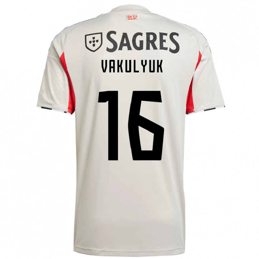 DanxenメンズAndré Vakulyuk#16オフホワイト レッドアウェイシャツ2025/26ジャージーユニフォーム