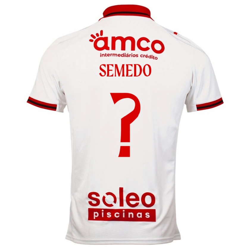 DanxenメンズNuno Semedo#0ホワイト レッドアウェイシャツ2025/26ジャージーユニフォーム