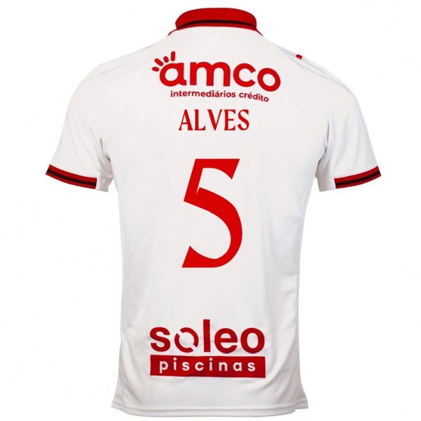 DanxenメンズEduardo Alves#5ホワイト レッドアウェイシャツ2025/26ジャージーユニフォーム