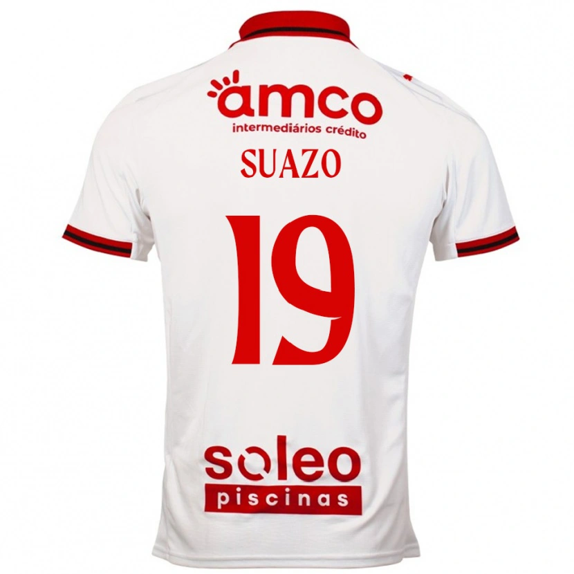 DanxenメンズLuis Suazo#19ホワイト レッドアウェイシャツ2025/26ジャージーユニフォーム