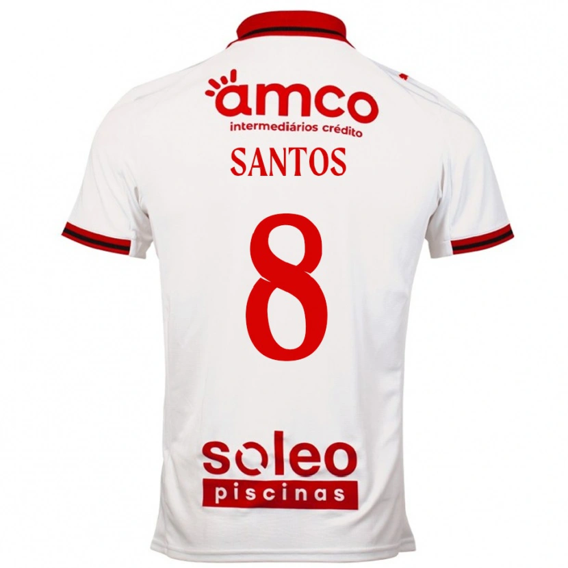 DanxenメンズVicente Santos#8ホワイト レッドアウェイシャツ2025/26ジャージーユニフォーム