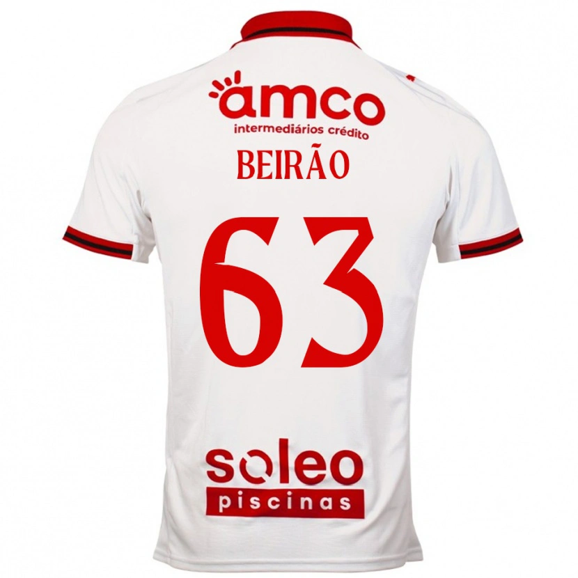 DanxenメンズRodrigo Beirão#63ホワイト レッドアウェイシャツ2025/26ジャージーユニフォーム