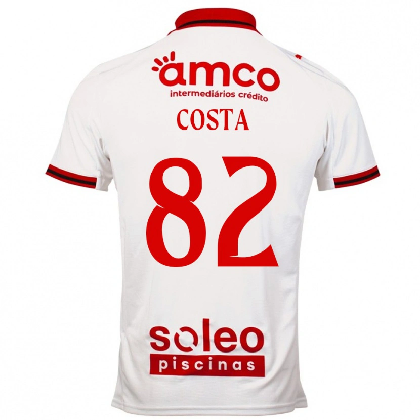 DanxenメンズGui Costa#82ホワイト レッドアウェイシャツ2025/26ジャージーユニフォーム