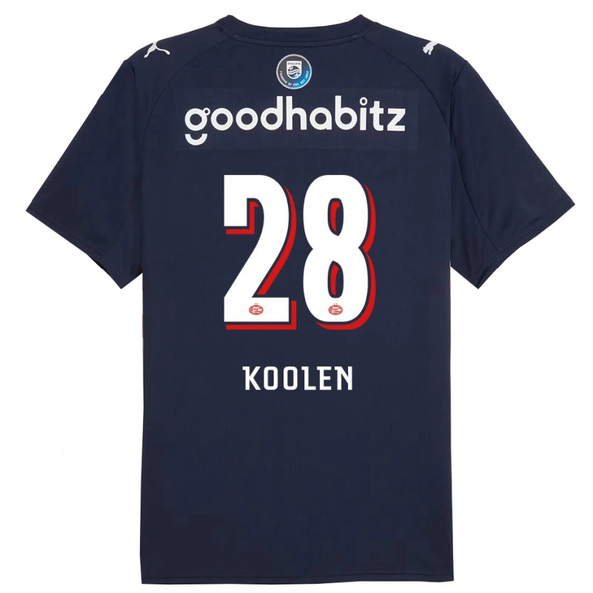 DanxenメンズLars Koolen#28ネイビー ホワイトアウェイシャツ2025/26ジャージーユニフォーム