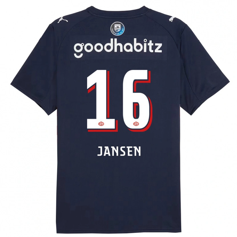DanxenメンズSem Jansen#16ネイビー ホワイトアウェイシャツ2025/26ジャージーユニフォーム