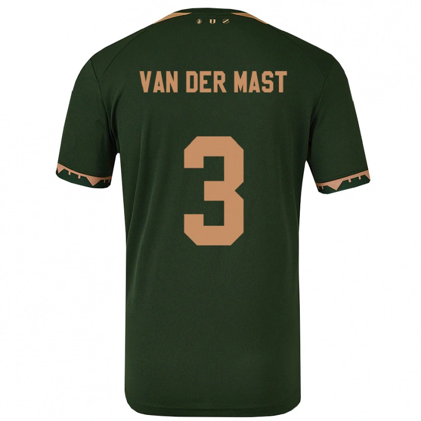 DanxenメンズHylke Van Der Mast#3グリーン ゴールドアウェイシャツ2025/26ジャージーユニフォーム
