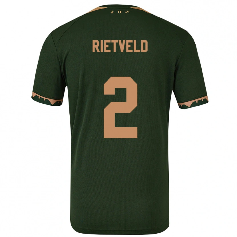 DanxenメンズLevi Rietveld#2グリーン ゴールドアウェイシャツ2025/26ジャージーユニフォーム