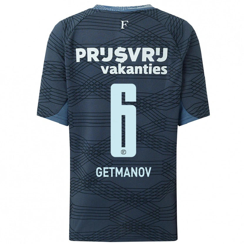 DanxenメンズZakhar Getmanov#6ブラック グレーアウェイシャツ2025/26ジャージーユニフォーム