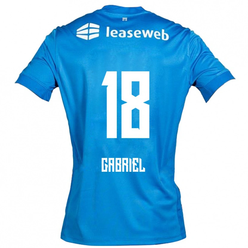 DanxenメンズGabriel Jongens#18ブルー ホワイトアウェイシャツ2025/26ジャージーユニフォーム