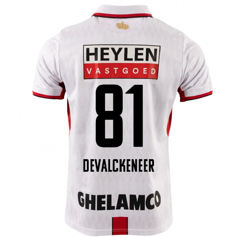DanxenメンズNiels Devalckeneer#81ホワイト レッドアウェイシャツ2025/26ジャージーユニフォーム