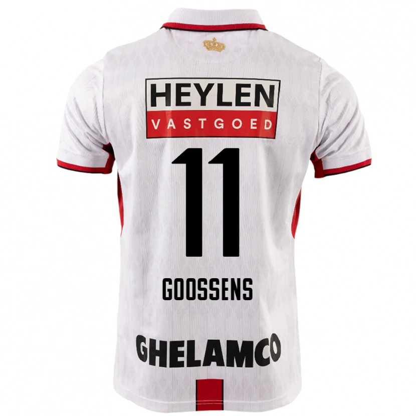 DanxenメンズMattias Goossens#11ホワイト レッドアウェイシャツ2025/26ジャージーユニフォーム
