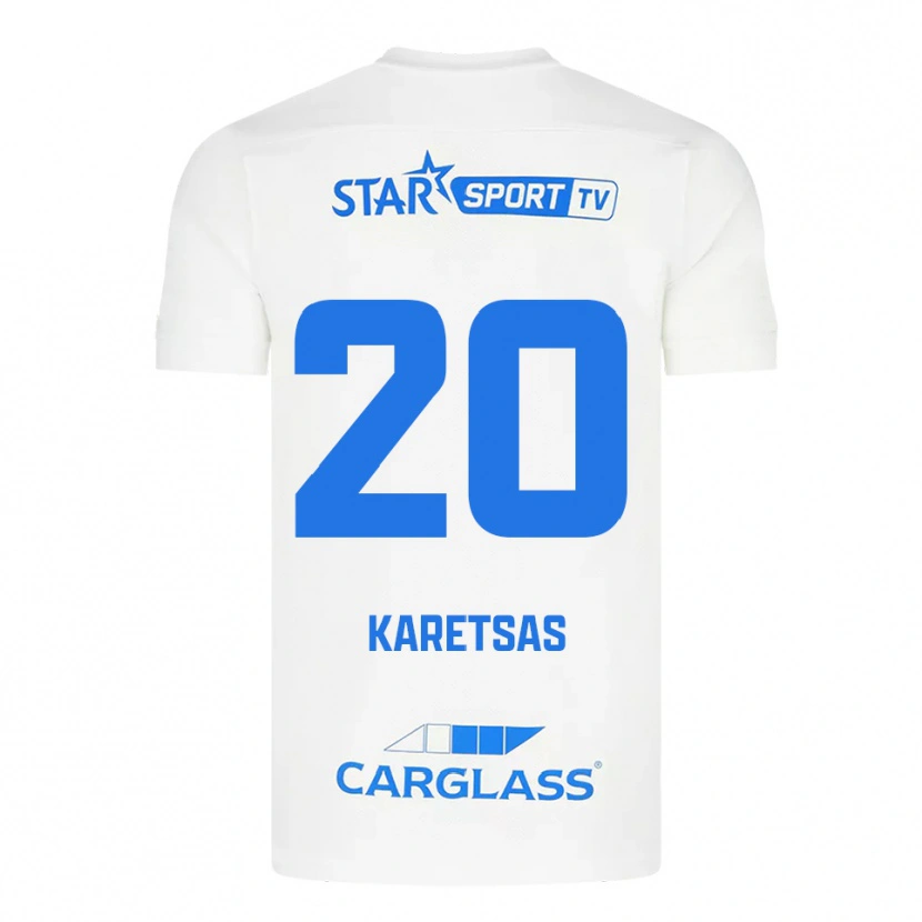 Danxenメンズコンスタンティノス・カレツァス#20ホワイト ブルーアウェイシャツ2025/26ジャージーユニフォーム