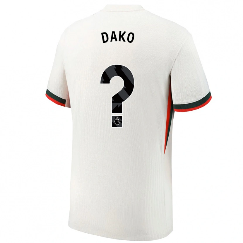 DanxenメンズJacob Dako#0ホワイト グリーンアウェイシャツ2025/26ジャージーユニフォーム