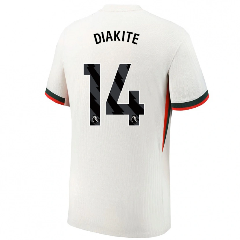 DanxenメンズCalvin Diakite#14ホワイト グリーンアウェイシャツ2025/26ジャージーユニフォーム