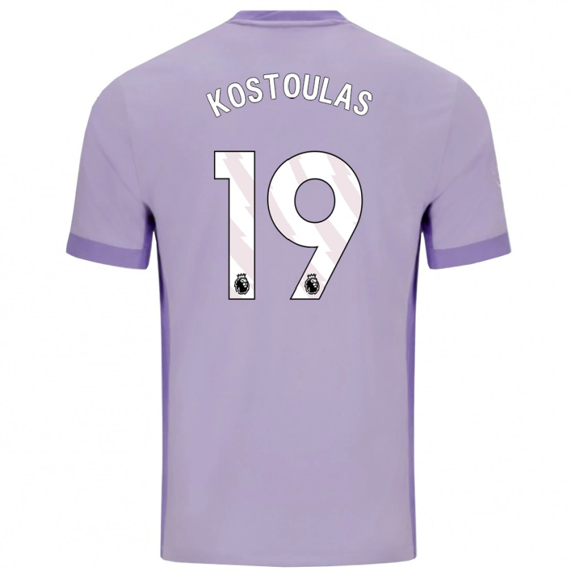 DanxenメンズCharalampos Kostoulas#19タロ パープル ホワイトアウェイシャツ2025/26ジャージーユニフォーム