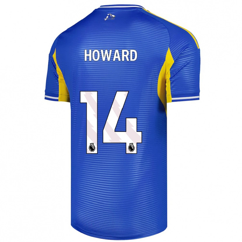 DanxenメンズJacob Howard#14ブルー イエローアウェイシャツ2025/26ジャージーユニフォーム