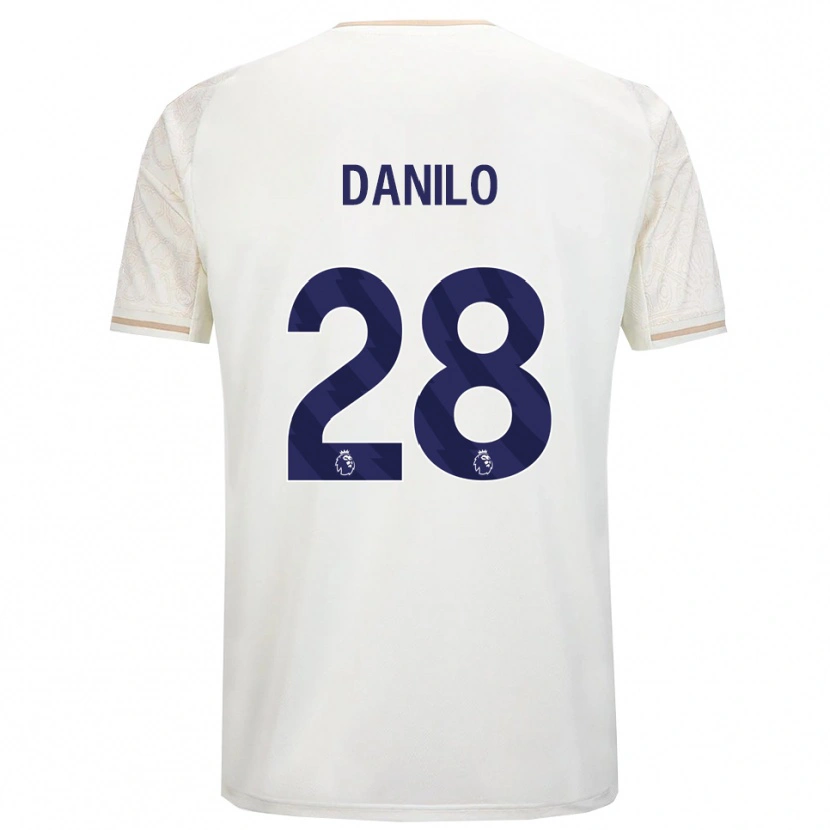 Danxenメンズダニーロ・ルイス・ダ・シウバ#28オフホワイト ブラックアウェイシャツ2025/26ジャージーユニフォーム